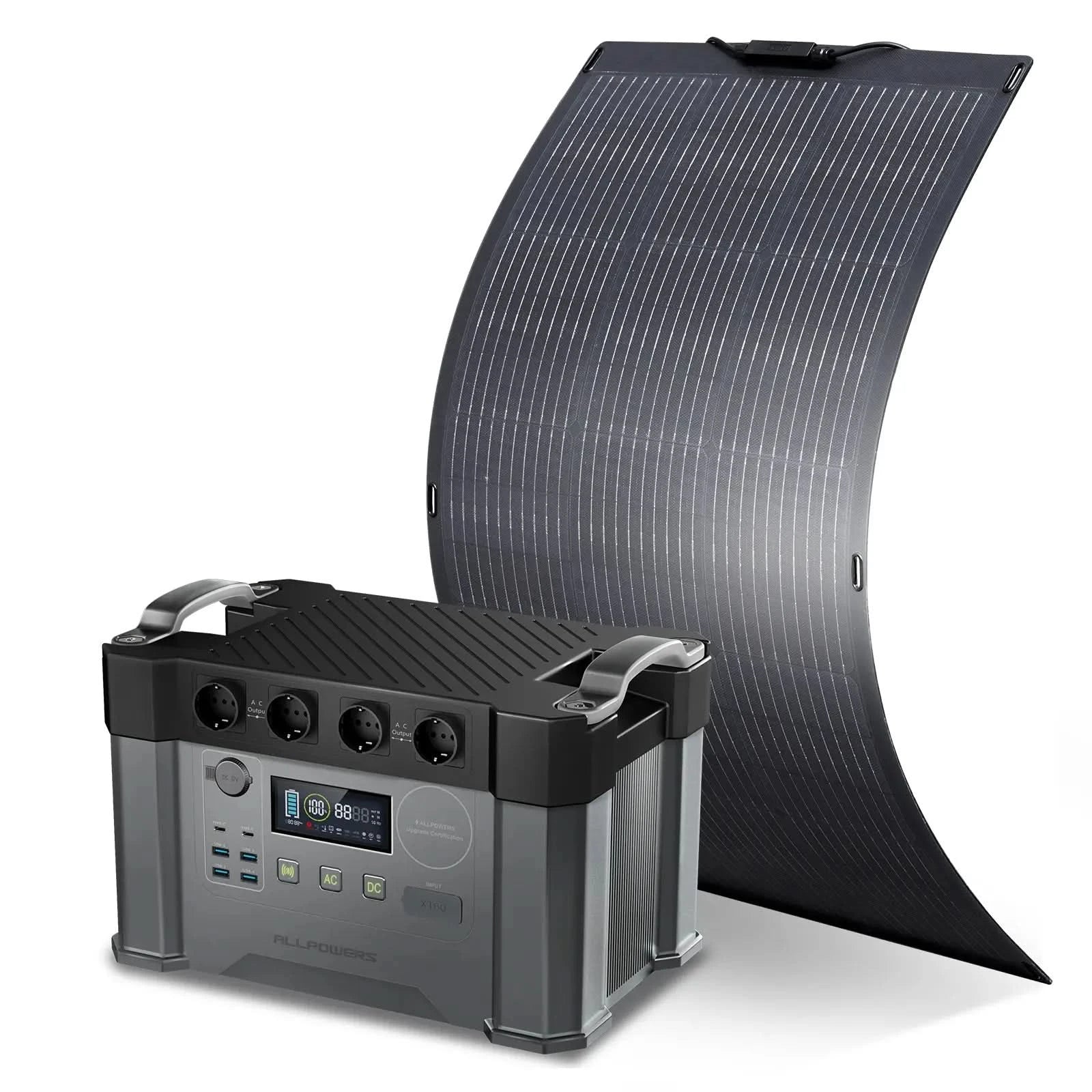 ALLPOWERS Solar Generator Kit 2000W (S2000 + SF100 100W Flexible Solar Panel)