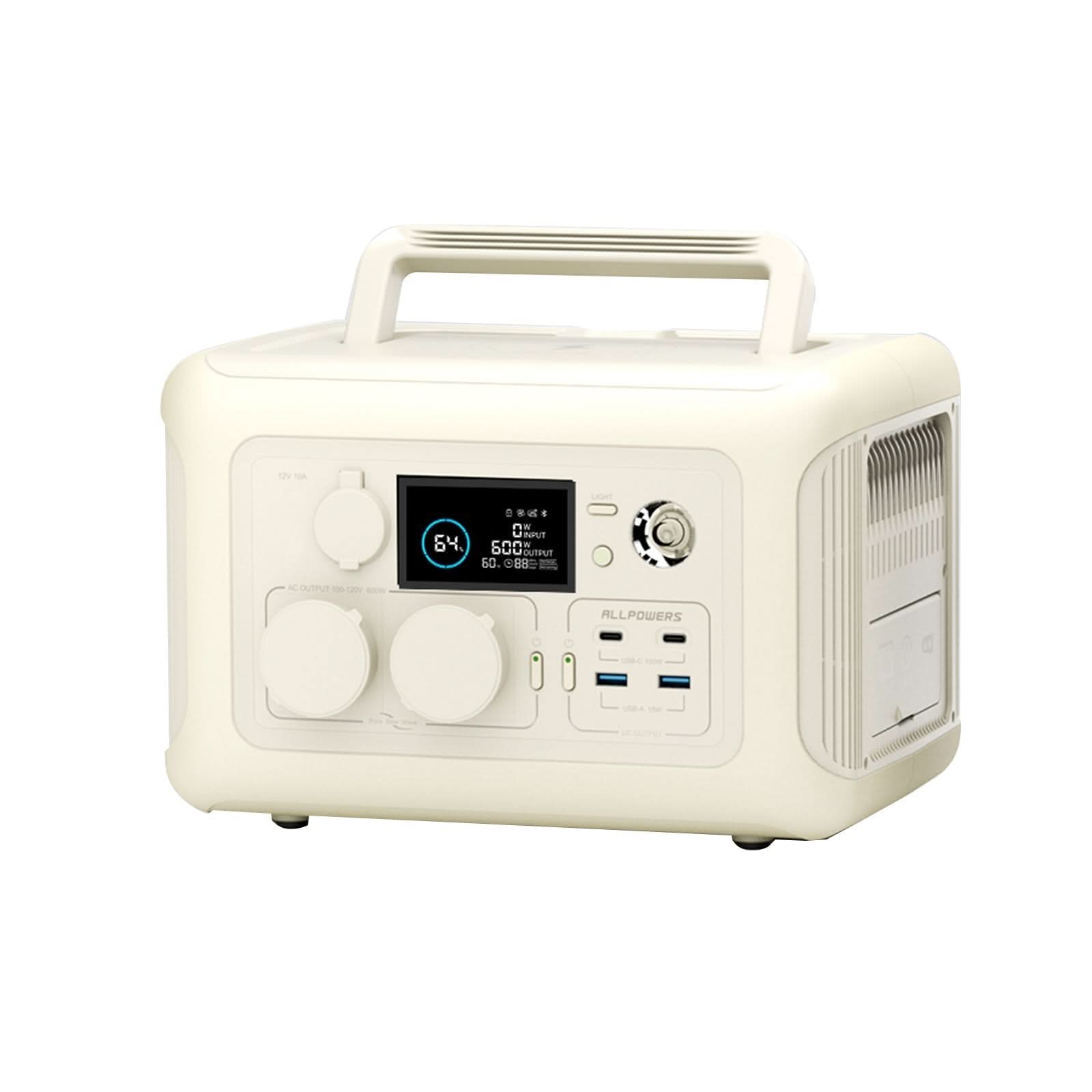 ALLPOWERS R600 Beige Portable Power Station 600W 299Wh LiFeP04 Battery