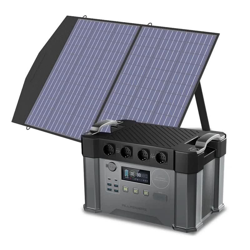 ALLPOWERS Solar Generator Kit 2400W (S2000 Pro + SP027 100W Solar Panel)
