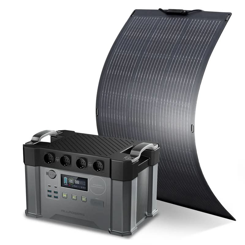 ALLPOWERS Solar Generator Kit 2400W (S2000 Pro + SF100 100W Flexible Solar Panel)