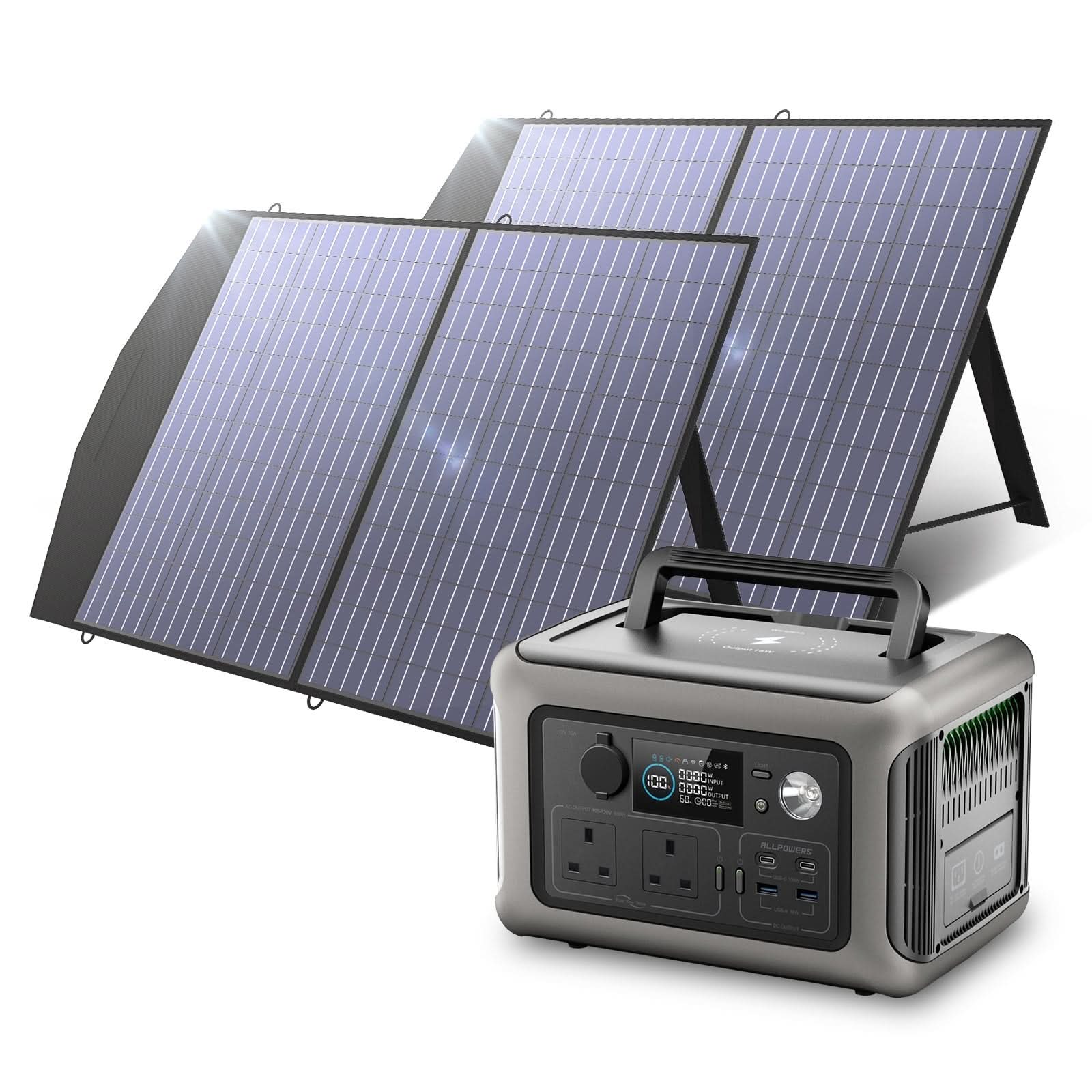 ALLPOWERS Solar Generator Kit 600W (R600 + SP027 100W Solar Panel)