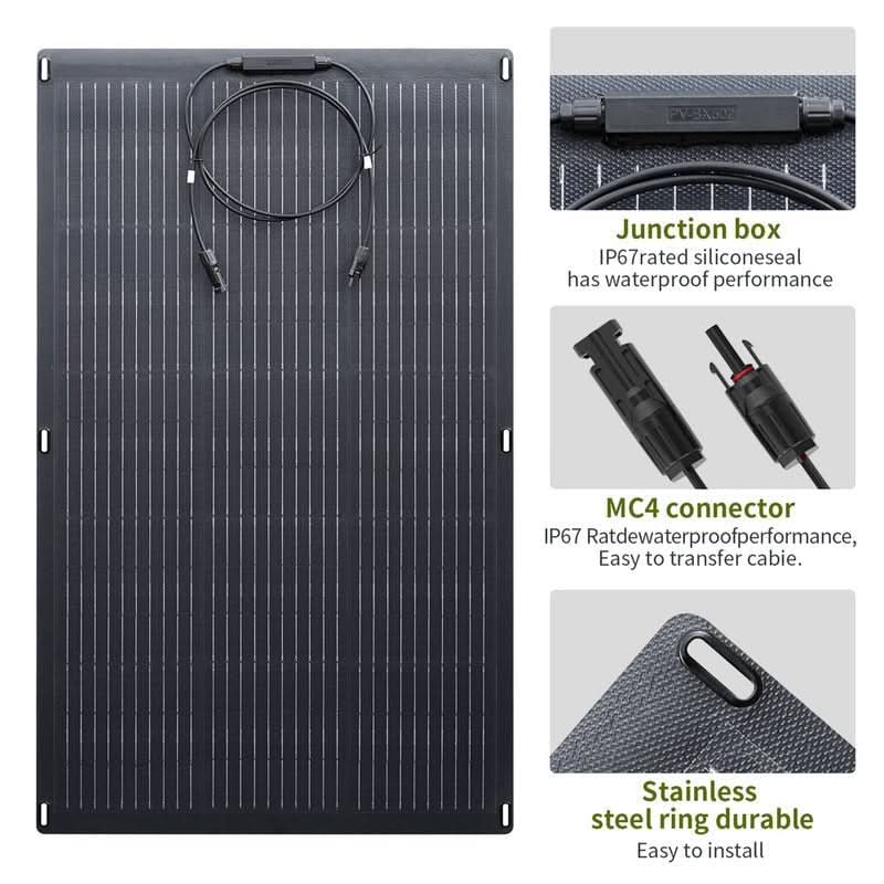ALLPOWERS Solar Generators Kit 200W (S200 + SF100 100W Flexible Solar Panel)